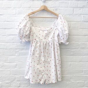 Selkie Strawberry Puff Sleeve Romper